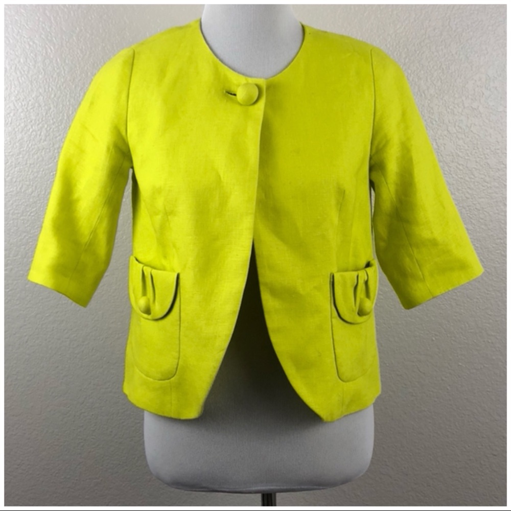 J Crew Women's Yellow Jacket EUC size 0